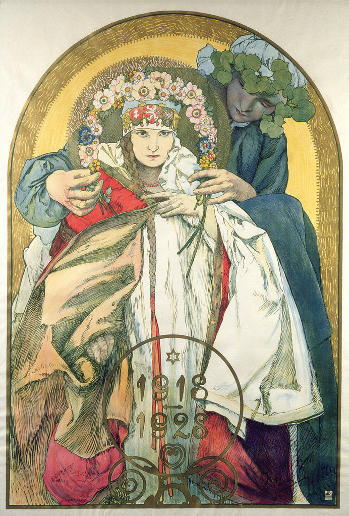 Detail of Poster for the 10th Anniversary of the Independence of the Republic of Czechoslovakia by Anonymous