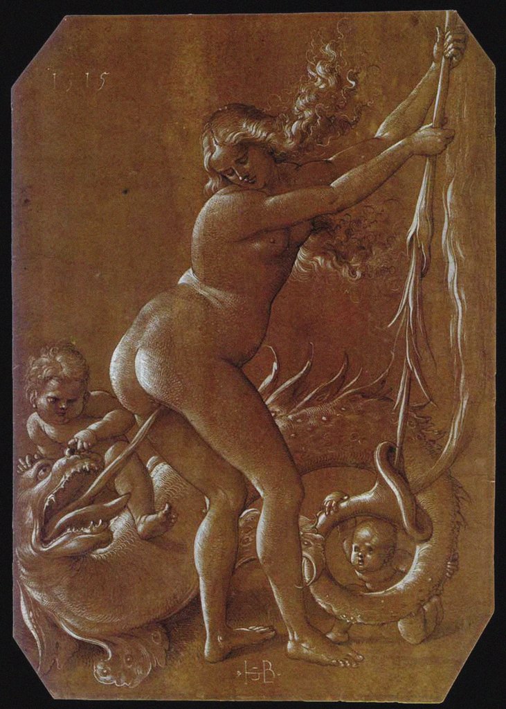 Detail of Standing Witch with Monster by Anonymous