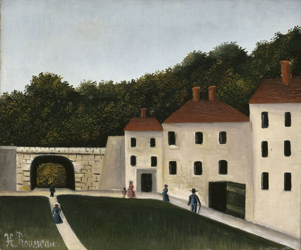 Detail of Walkers in a park by Anonymous
