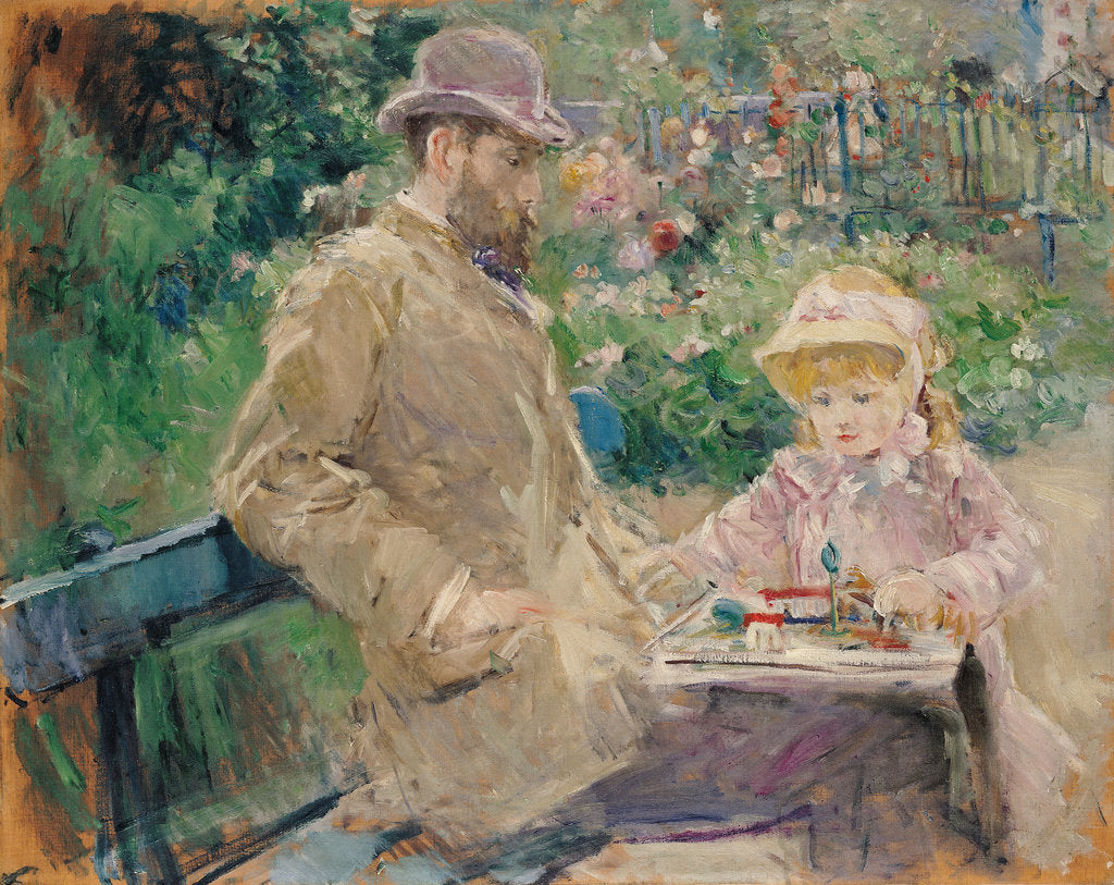 Detail of Eugène Manet and His Daughter in the Garden at Bougival by Anonymous