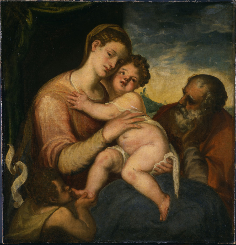 Detail of The Holy Family with John the Baptist by Anonymous