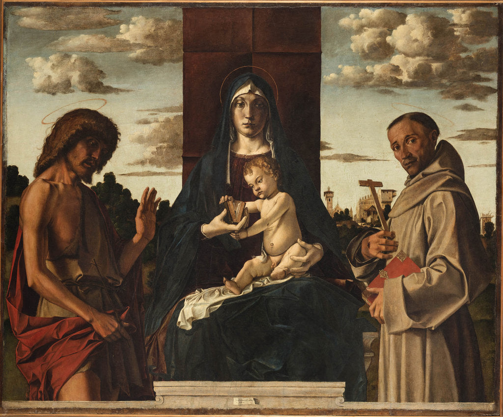 Detail of Virgin and Child with Saints Francis and John the Baptist by Anonymous