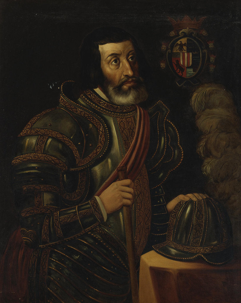 Detail of Portrait of Hernán Cortés by Anonymous