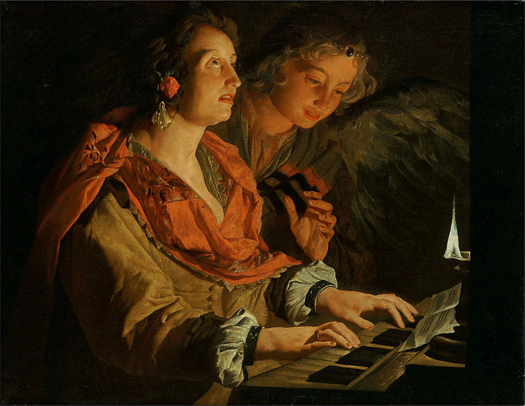 Detail of Saint Cecilia and the Angel by Anonymous