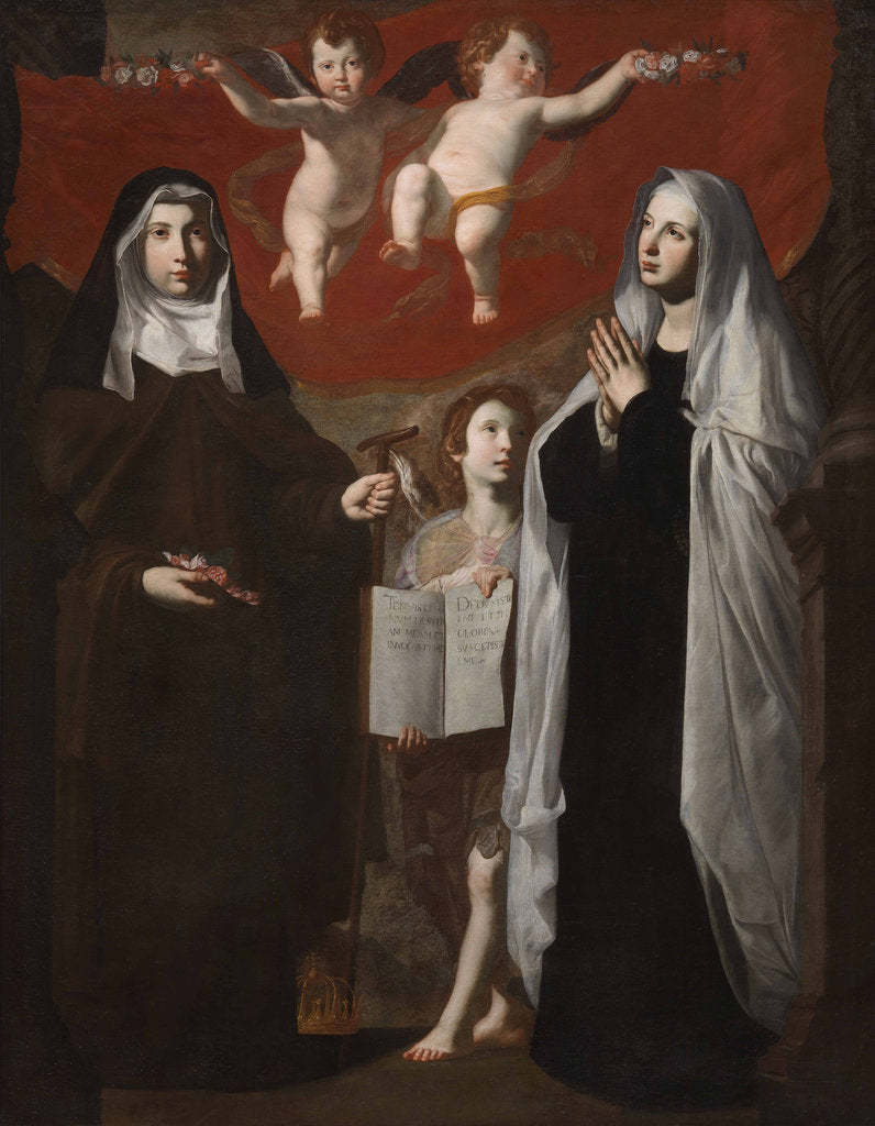 Detail of Saint Elizabeth of Hungary and Saint Frances of Rome by Anonymous