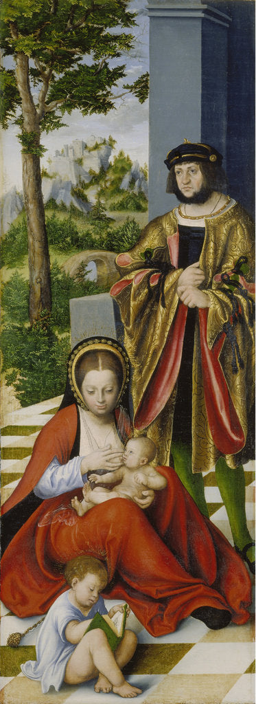 Detail of Altarpiece of the Holy Kinship. Left panel by Anonymous