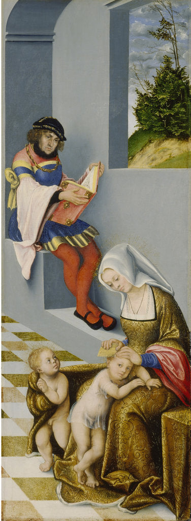 Detail of Altarpiece of the Holy Kinship.Right panel by Anonymous