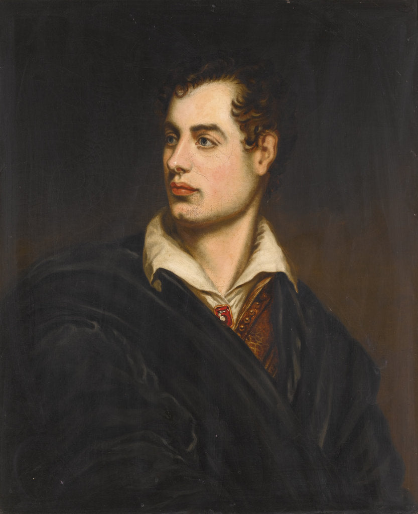 Detail of Portrait of the poet Lord George Noel Byron by Anonymous