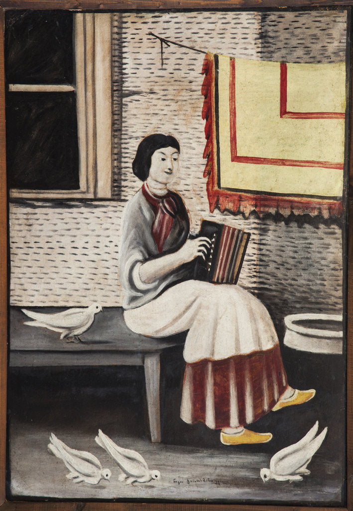 Detail of Sona Gorashvili Playing Accordion by Anonymous