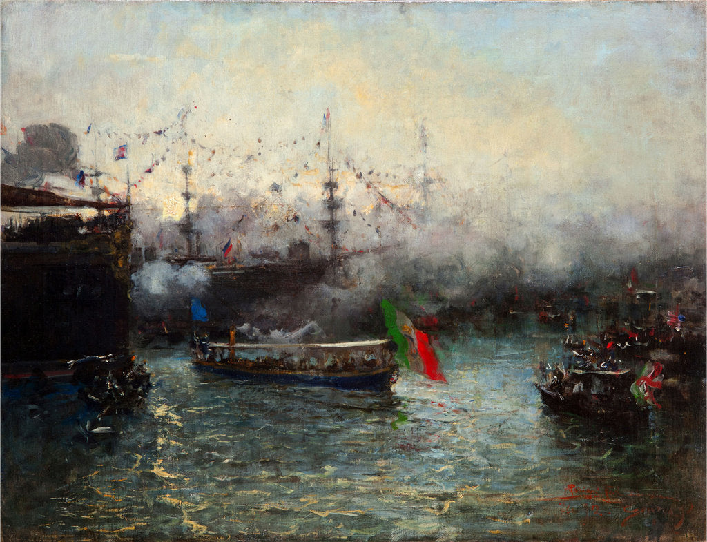 Detail of Arrival of the Lancia Reale to the Columbus festival in Genoa by Anonymous