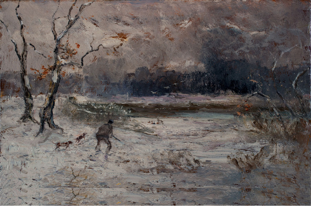 Detail of Winter Hunting at Zelata by Anonymous