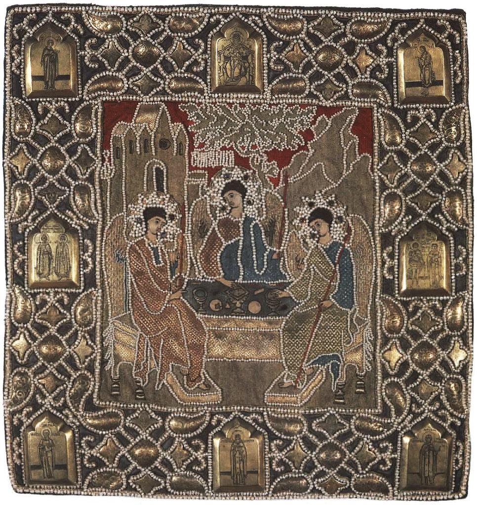 Detail of The Holy Trinity (Podea). The donation by Tsar Boris Godunov to the Monastery by Anonymous