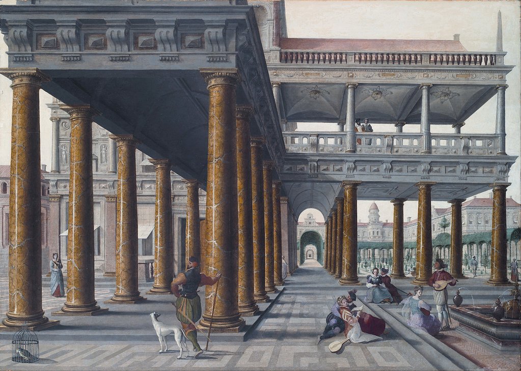 Detail of Architectural Caprice with Figures by Anonymous