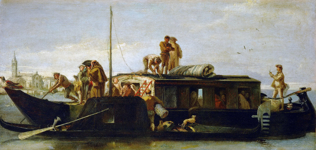 Detail of The Mailboat (Il Burchiello) by Anonymous