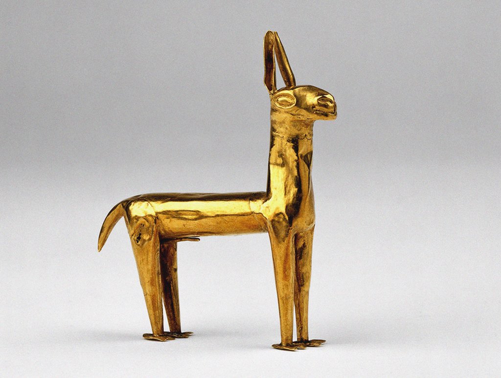 Detail of Gold Llama by Anonymous