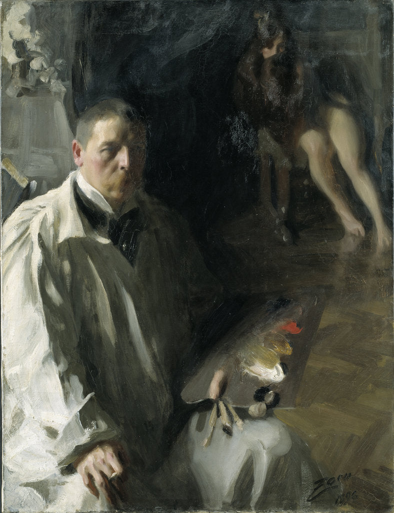 Detail of Self-portrait with Model by Anonymous