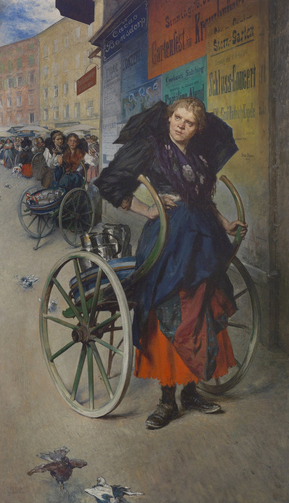 Detail of The Milkmaid from Salzburg Green market by Anonymous