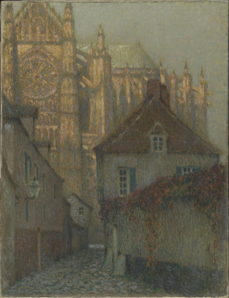 Detail of The Beauvais Cathedral at sunset by Anonymous