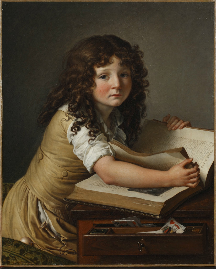 Detail of Benoît Agnès Trioson with a book by Anonymous