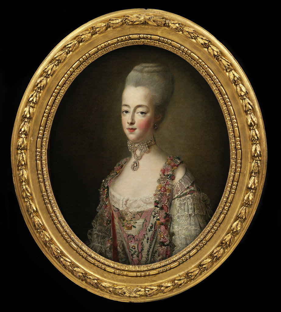 Detail of Portrait of Queen Marie Antoinette of France by Anonymous