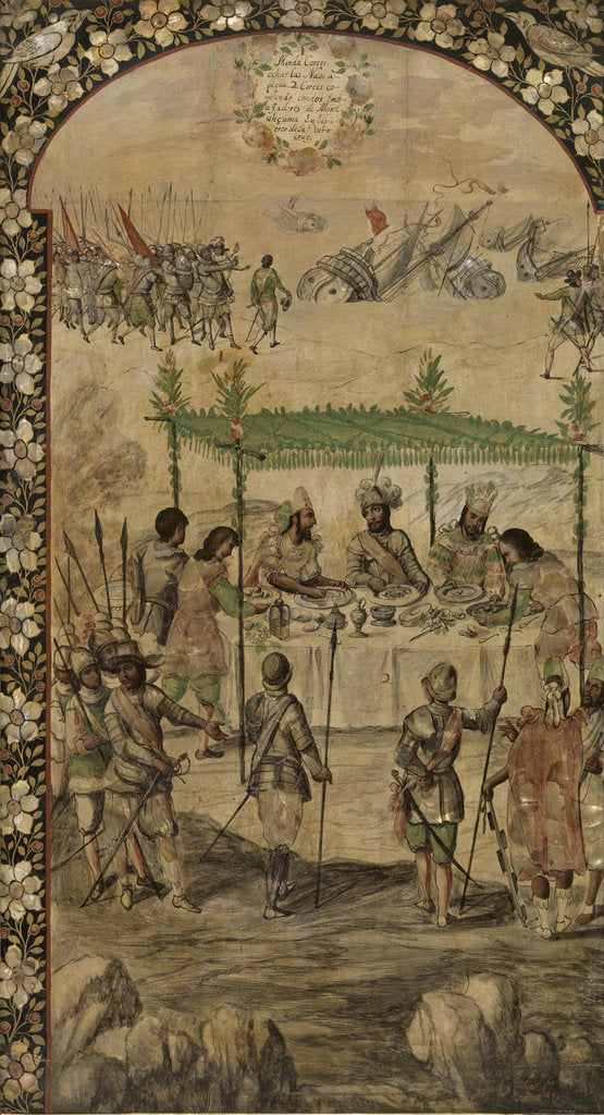 Detail of The Conquest of Mexico by Hernan Cortés by Anonymous