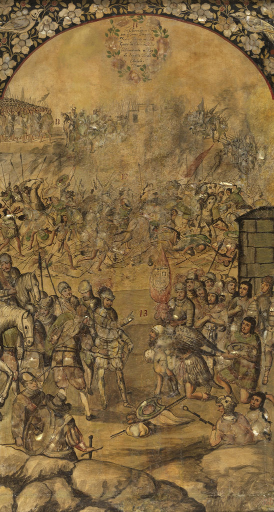 Detail of The Conquest of Mexico by Hernan Cortés by Anonymous