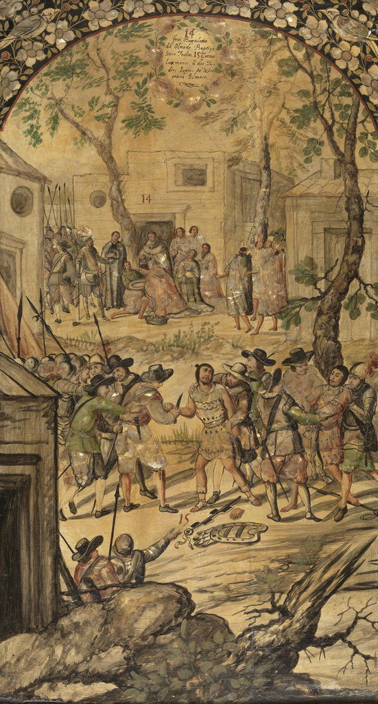 Detail of The Conquest of Mexico by Hernan Cortés by Anonymous
