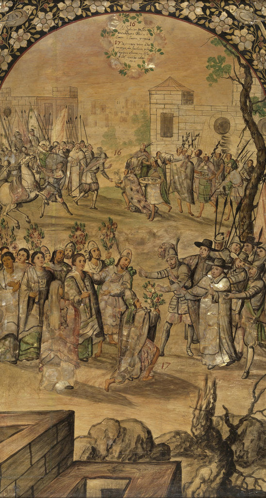 Detail of The Conquest of Mexico by Hernan Cortés by Anonymous