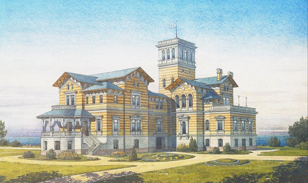 Detail of Lover dacha at the Alexandria Park in Peterhof by Anonymous