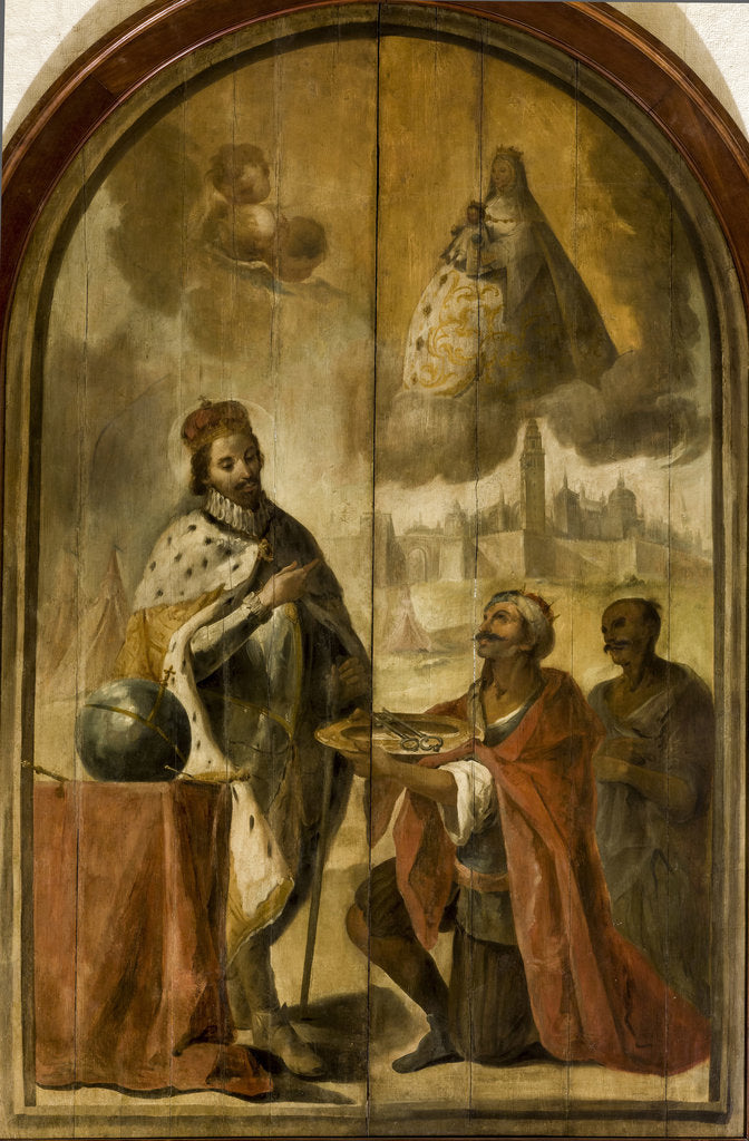 Detail of Moorish king Axataf handed the keys of the city to King Ferdinand by Anonymous