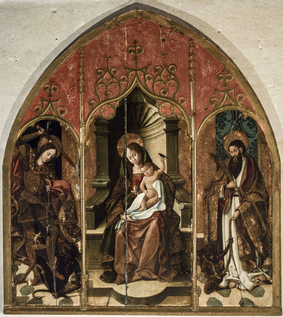 Detail of The Virgin and Child with Saints Michael the Archangel and Bartholomew by Anonymous