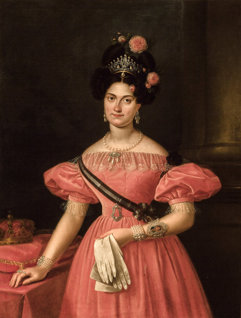 Detail of Portrait of Maria Christina of the Two Sicilies by Anonymous