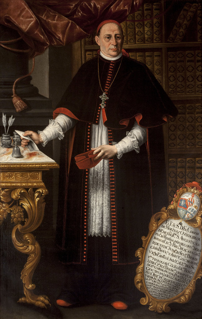Detail of Portrait of cardinal Gaspar de Molina y Oviedo by Anonymous