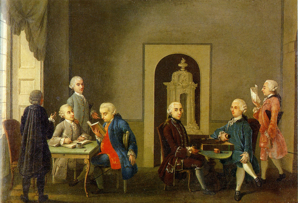 Detail of The Meeting of the Accademia dei Pugni (Academy of Fists) by Anonymous