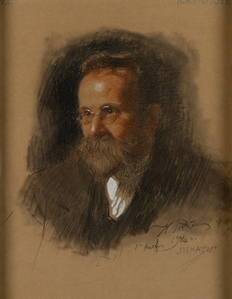 Detail of Portrait of Nikolai Alexandrovich Morozov by Anonymous