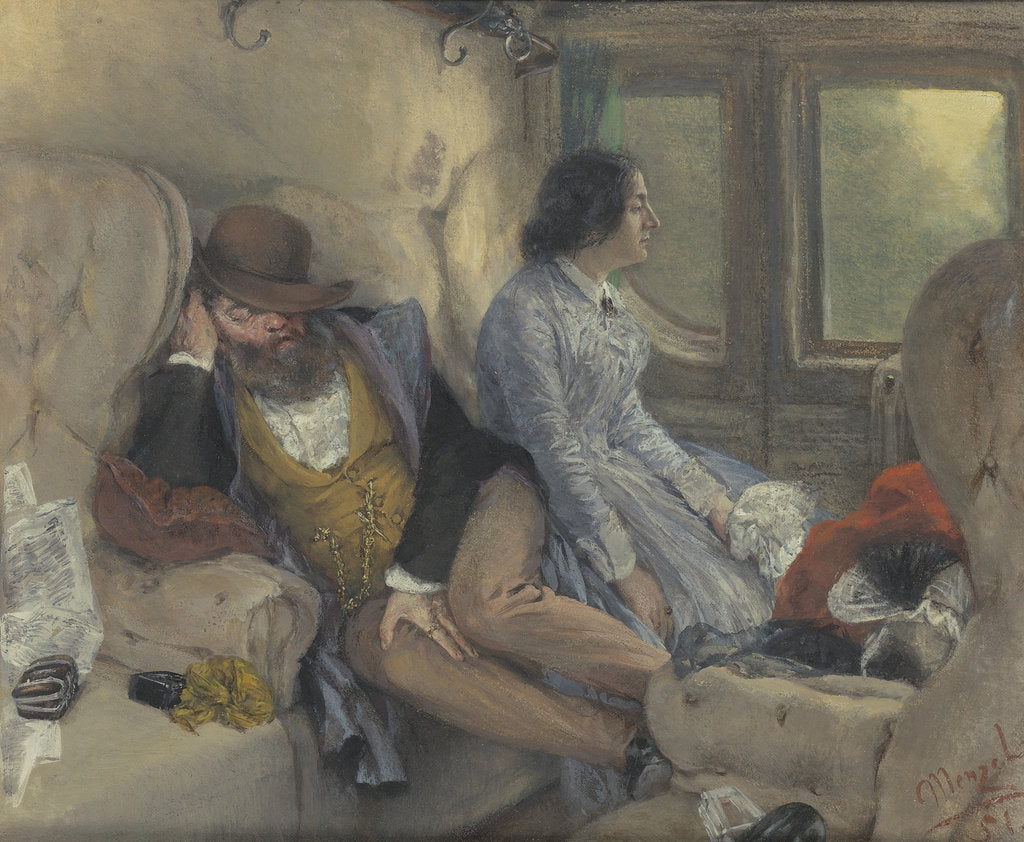 Detail of In A Railway Carriage (After A Nights Journey) by Anonymous