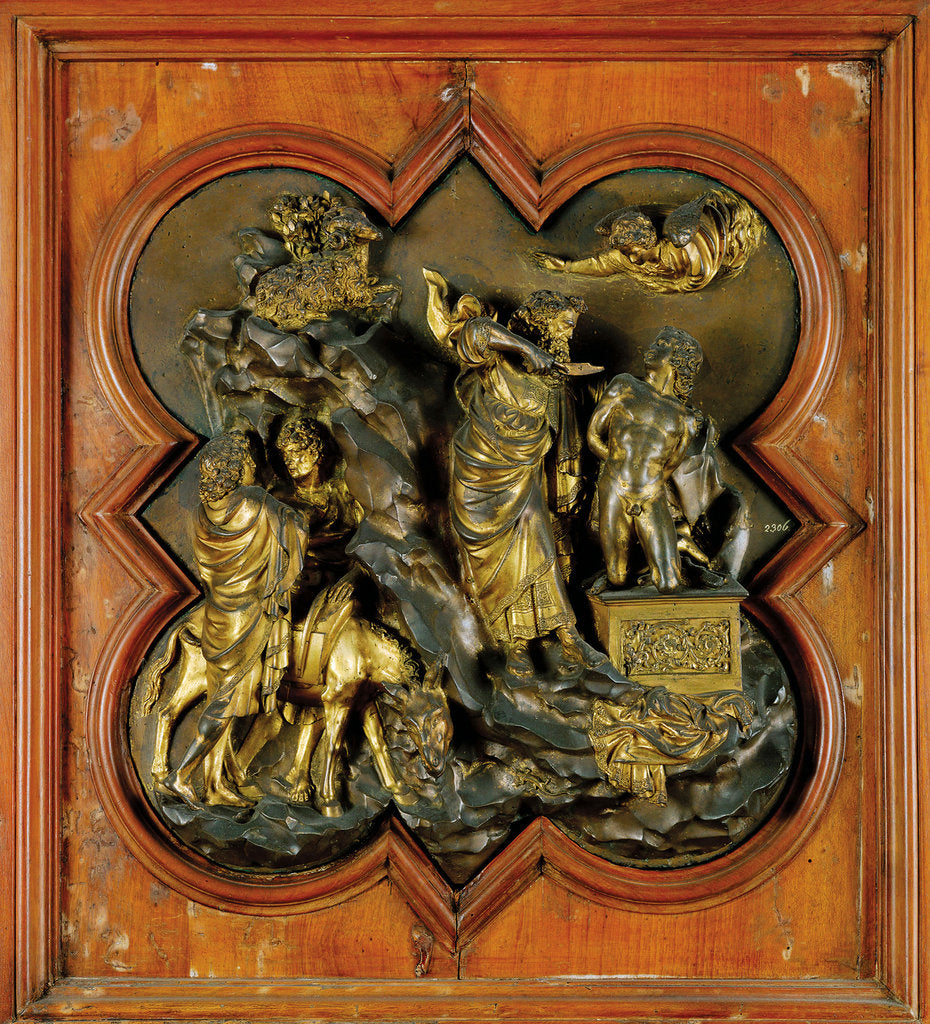 Detail of The Sacrifice of Isaac. Panel for doors of the Florence Baptistery by Anonymous