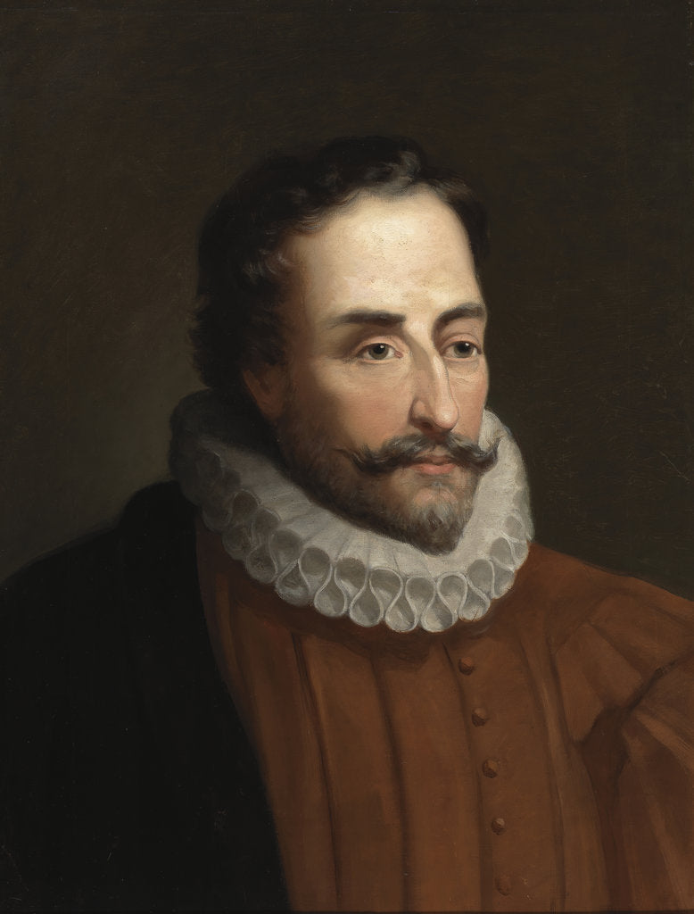 Detail of Portrait of Miguel de Cervantes Saavedra by Anonymous