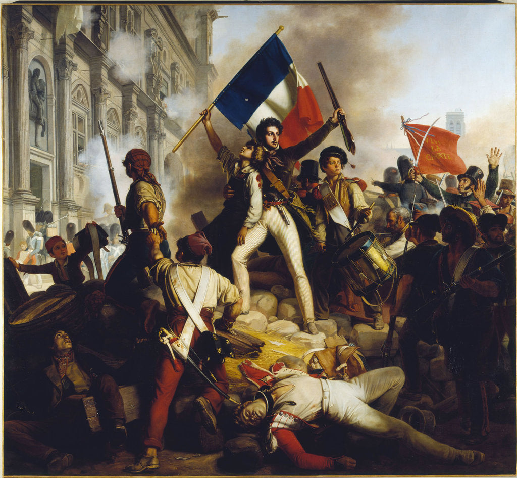 Detail of Battle outside the Hôtel de Ville, 28 July 1830 by Anonymous