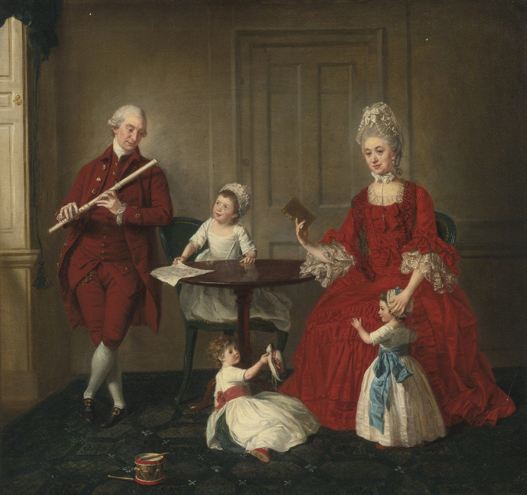 Detail of Portrait of Mr. And Mrs. James Blew And Their Three Children In An Elegant Interior by Anonymous
