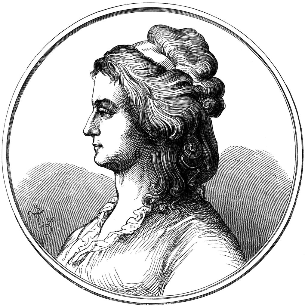 Detail of Portrait of Aloysia Lange, née Weber by Anonymous