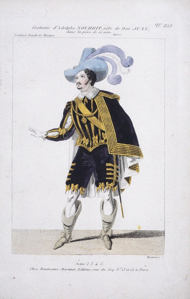 Detail of Costume design for the opera Don Juan by Wolfgang Amadeus Mozart by Anonymous