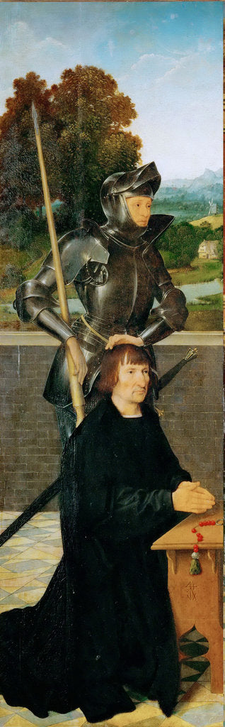 Detail of Saint George and Donor (Winged Altar, Left Panel) by Anonymous