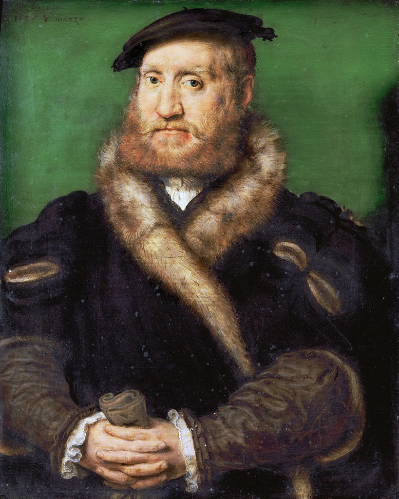 Detail of Portrait of a bearded man with fur coat by Anonymous