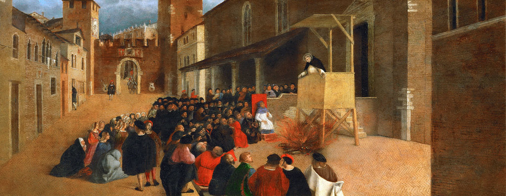 Detail of Saint Dominic preaching in Recanati by Anonymous