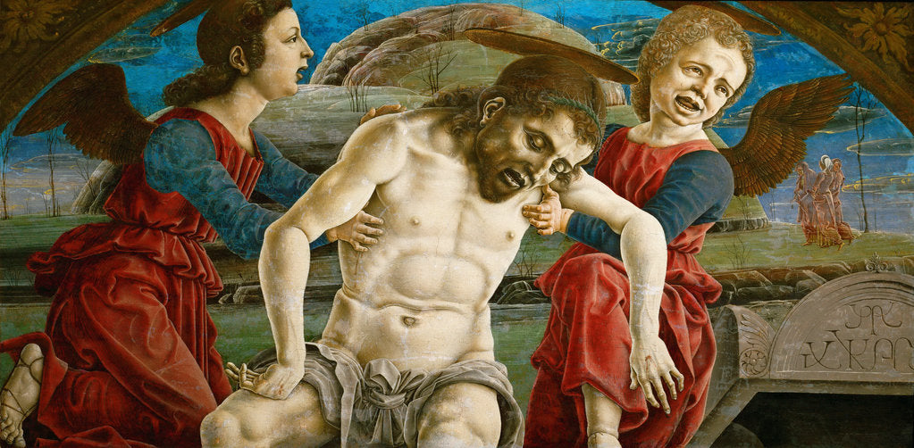 Detail of The body of Christ, surrounded by angels by Anonymous