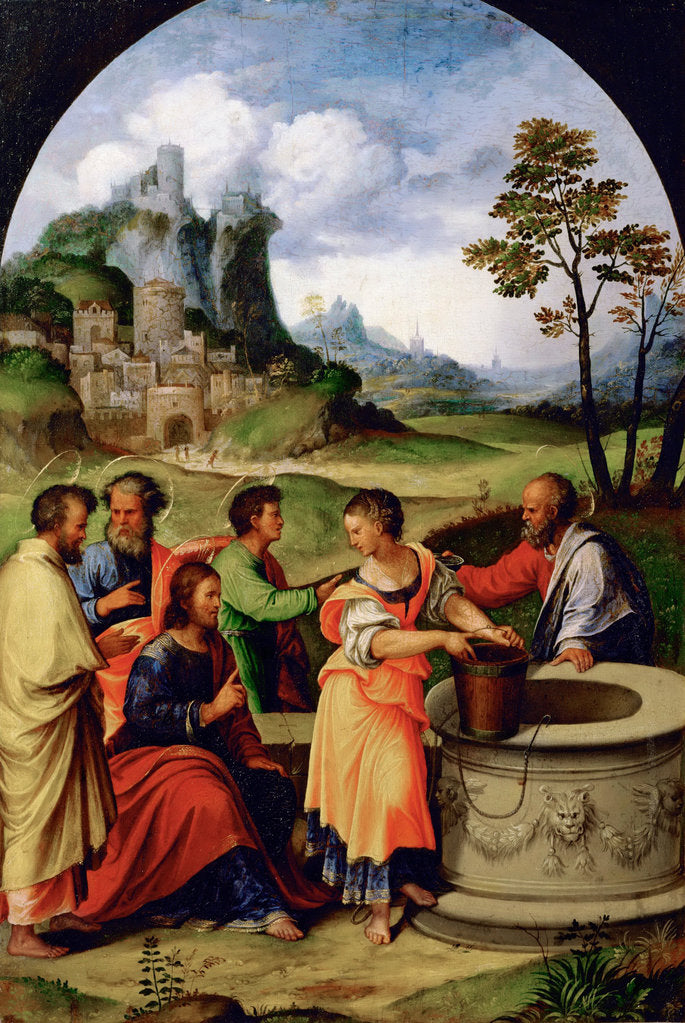 Detail of Christ and the Samaritan Woman by Anonymous