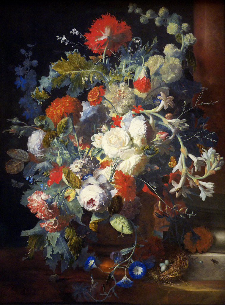 Detail of Bouquet of Flowers at a Column by Anonymous