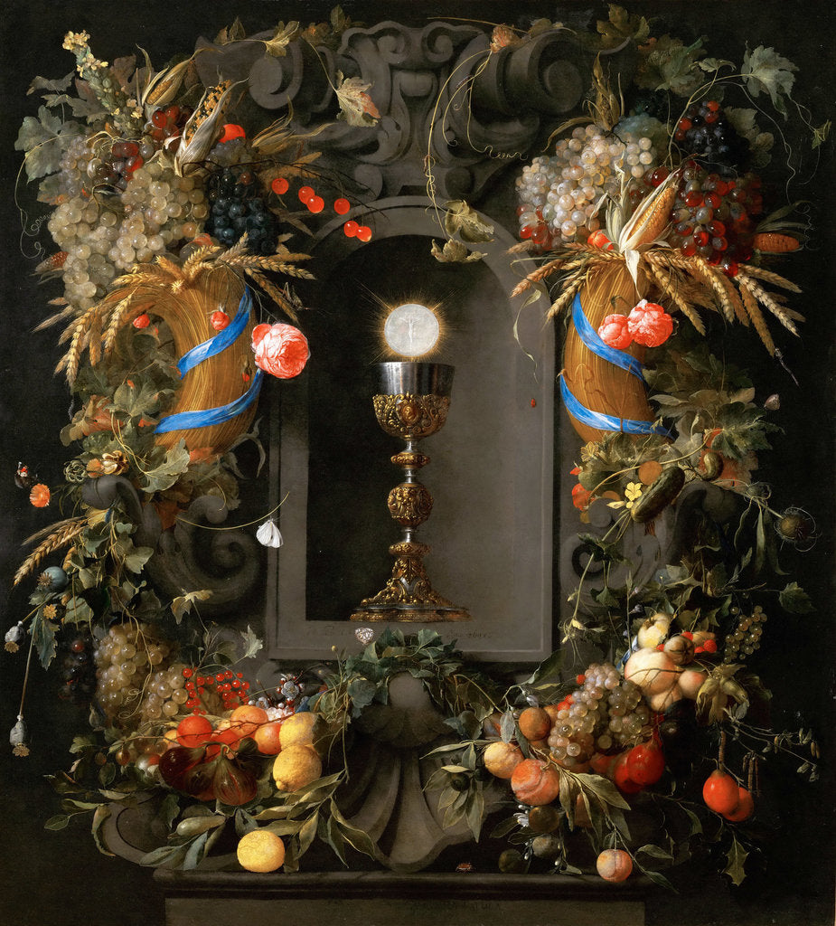 Detail of Eucharist in Fruit Wreath by Anonymous