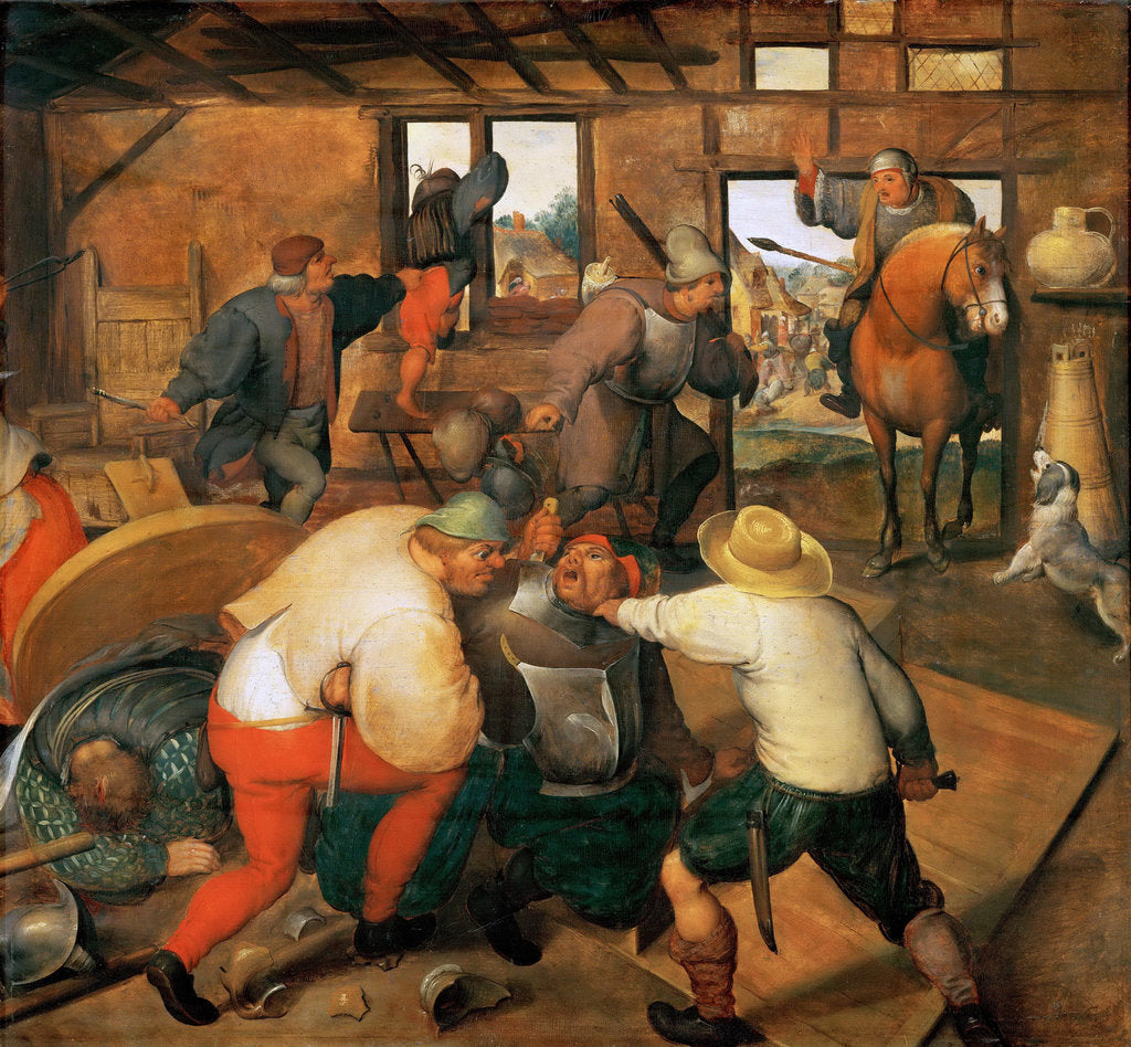 Detail of Brawl between soldiers and peasants by Anonymous